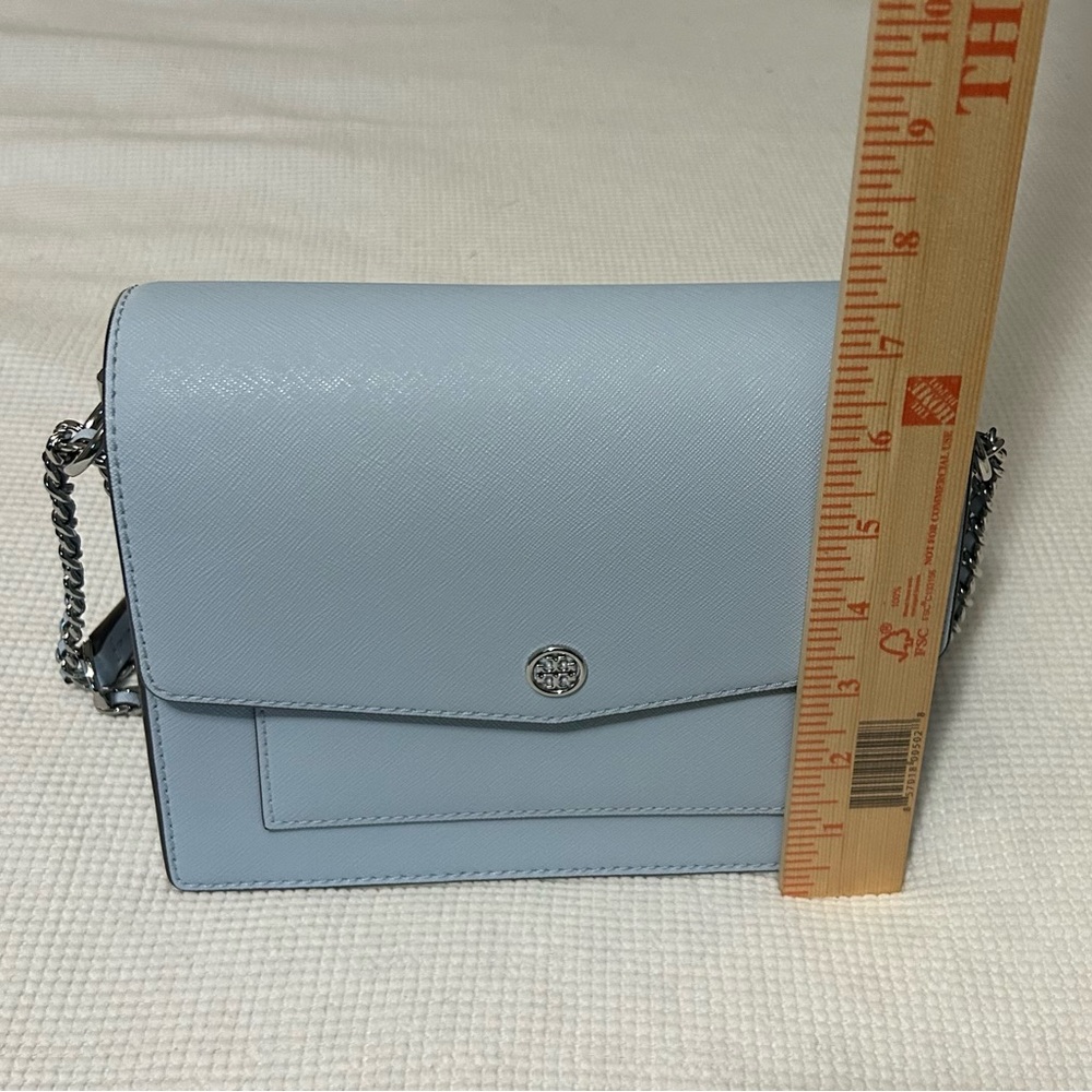 Tory Burch Pale Blue Saffiano Leather Crossbody Wallet - Picture 4 of 10